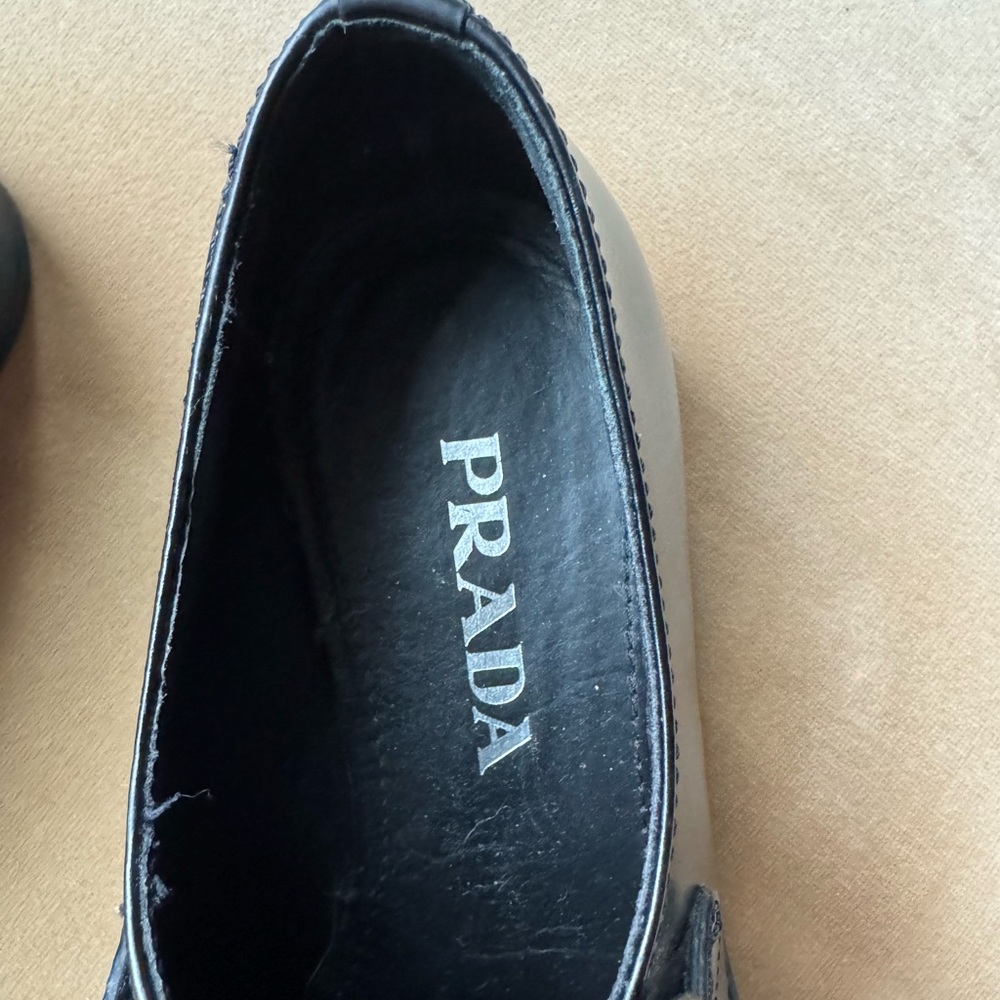 Prada Black Leather Loafers. Size 36. - Picture 4 of 5